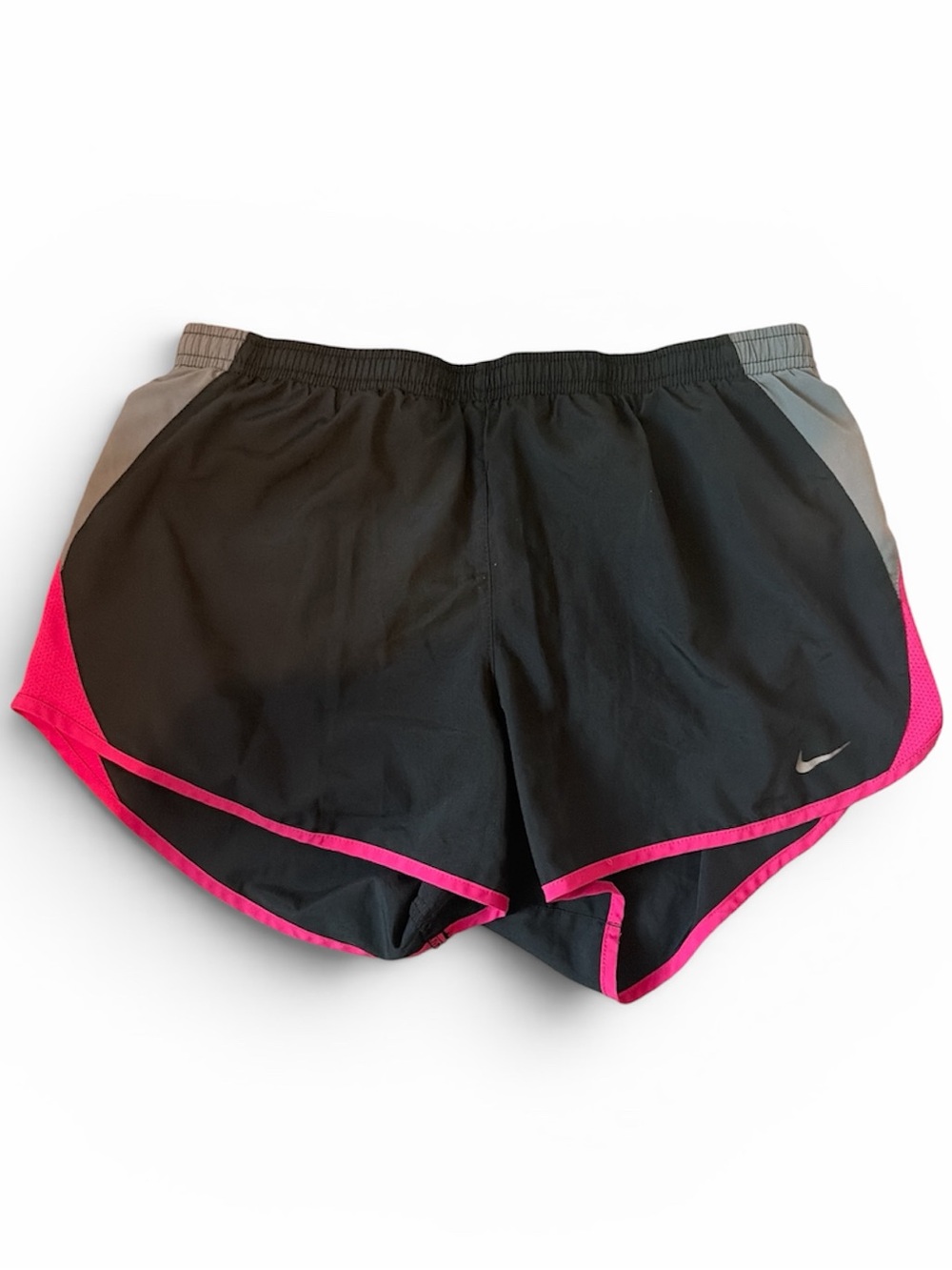 NIKE RUNNING Women's Black and Hot Pink Athletic Running Shorts With Lining M